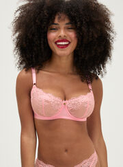 Elsbeth sheer lace balconette bra
