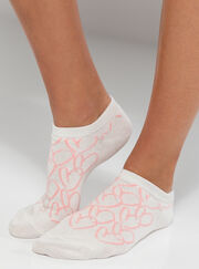 3 Pack pink heart trainer socks