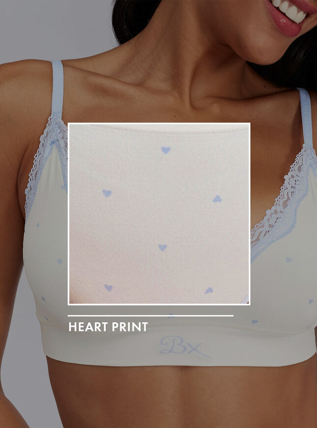 Heart lace seamless bralette