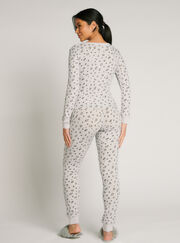 Leopard henley and leggings pyjama set
