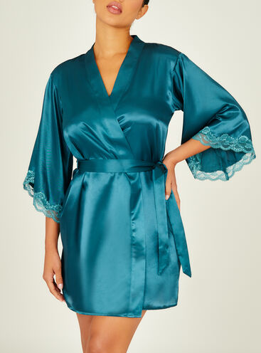 Amelia satin short robe