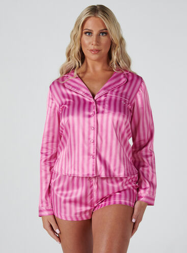 Orchid stripe revere and shorts set 