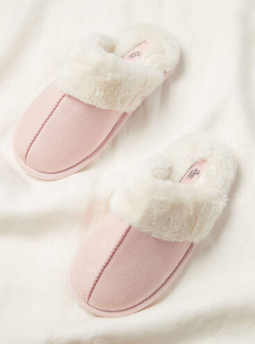 Suedette mule slippers