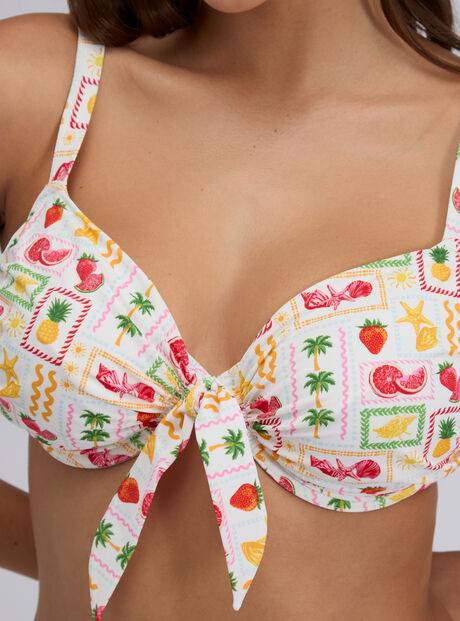 Positano printed balconette bikini top