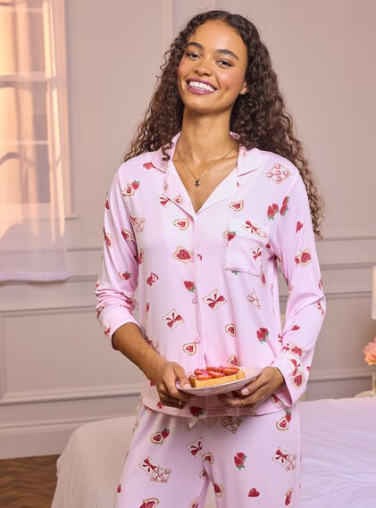Strawberry toast modal long pyjama set