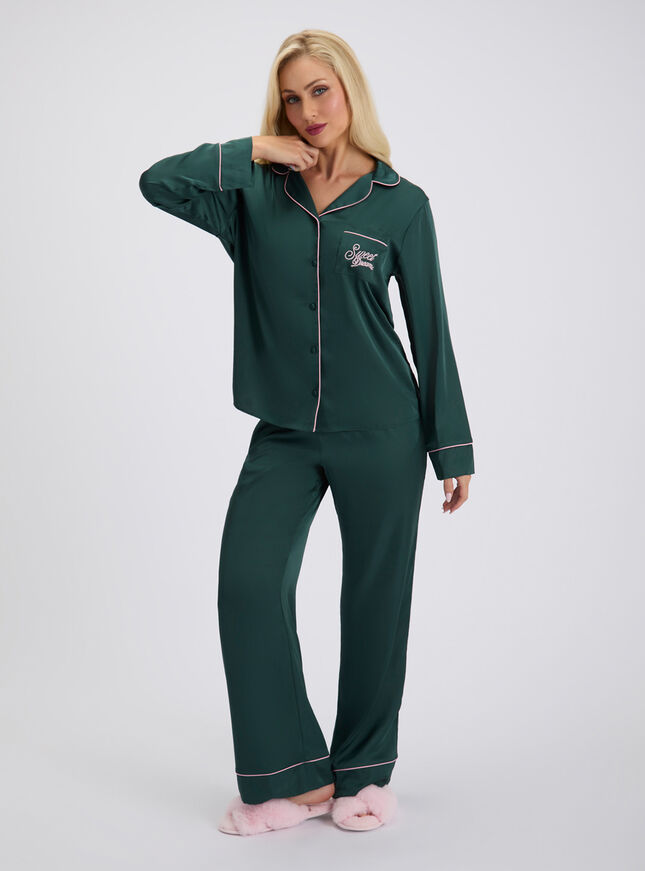 Sweet dreams satin long pyjama set