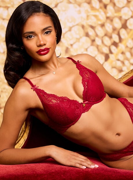 Amber lace plunge bra
