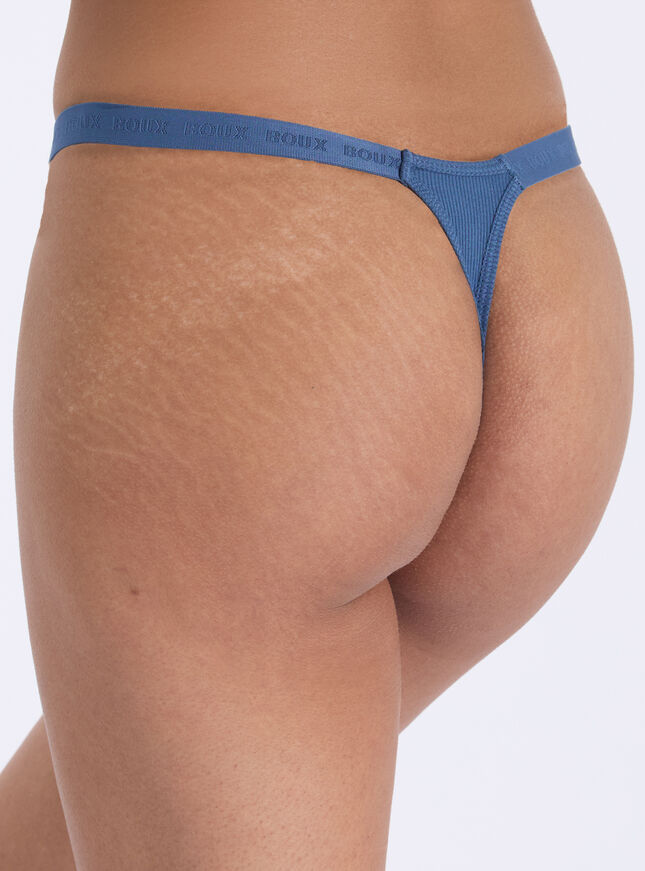3 pack Amiee ribbed high leg thongs
