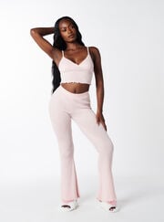 Leila ribbed flared trousers