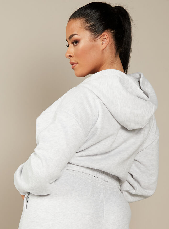 Boux lounge zip-through cropped hoodie