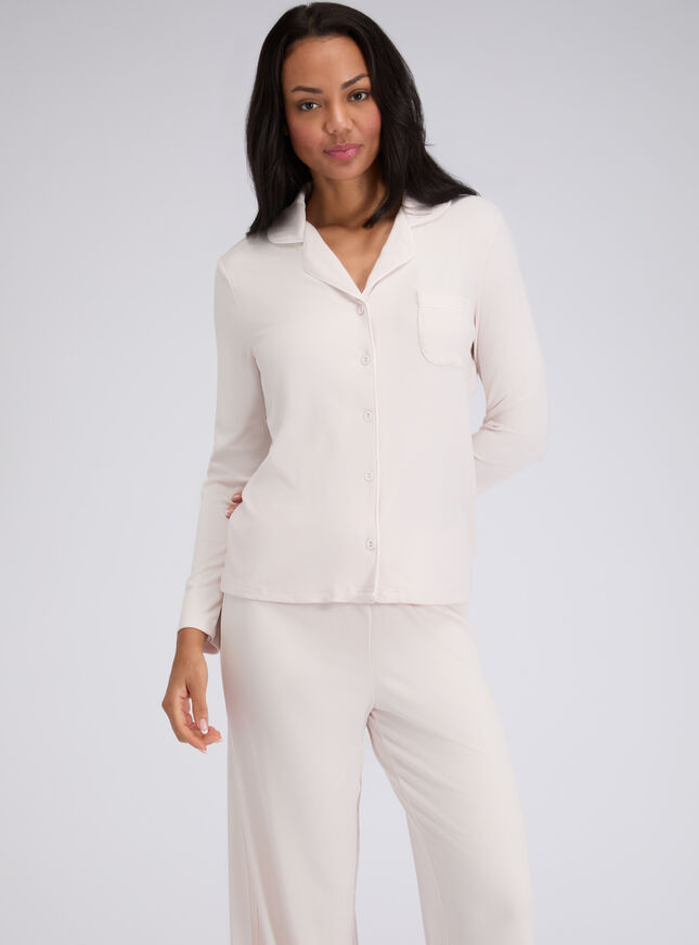 Ribbed modal pyjama top