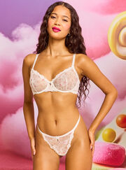 Delphine sheer lace balconette bra