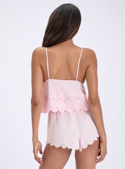 Broderie satin short pyjama set