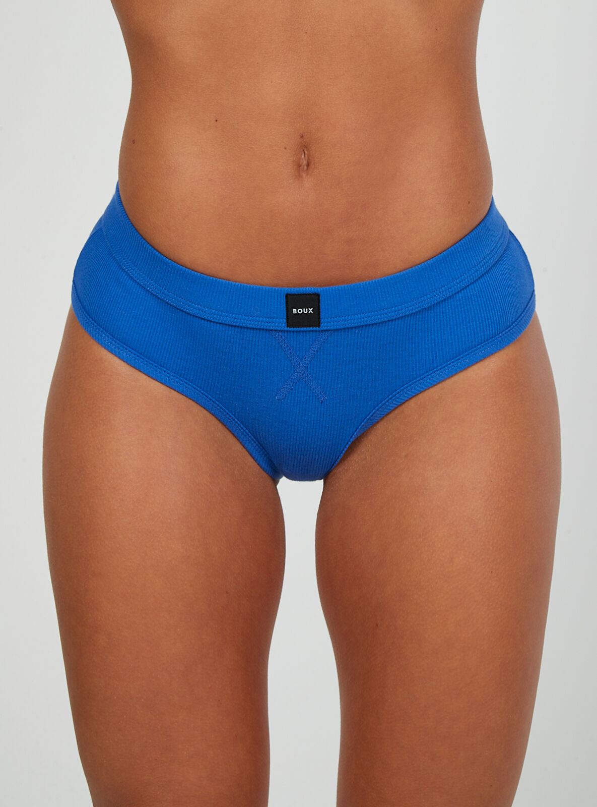 Boux Avenue Nell ribbed cheeky shorts - Cobalt Blue - 10
