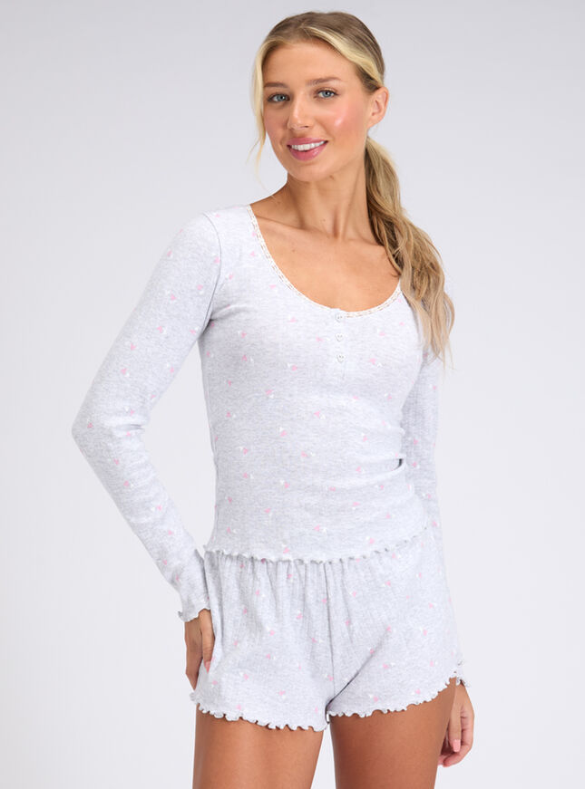 Heart pointelle short pyjama set