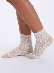 Deer embroidered midi socks