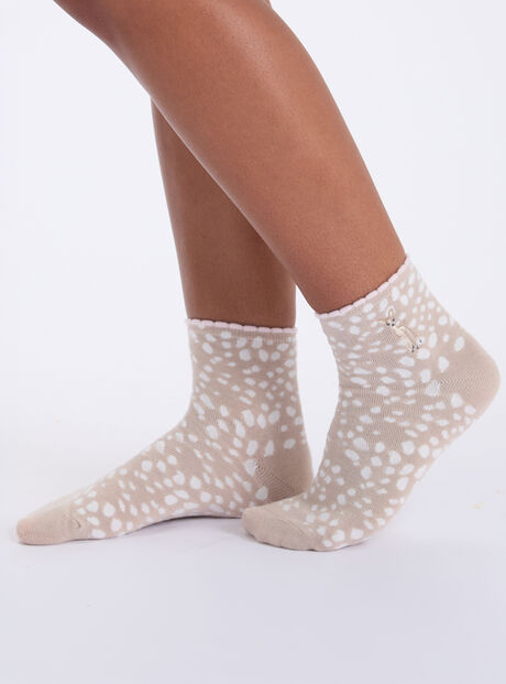 Deer embroidered midi socks