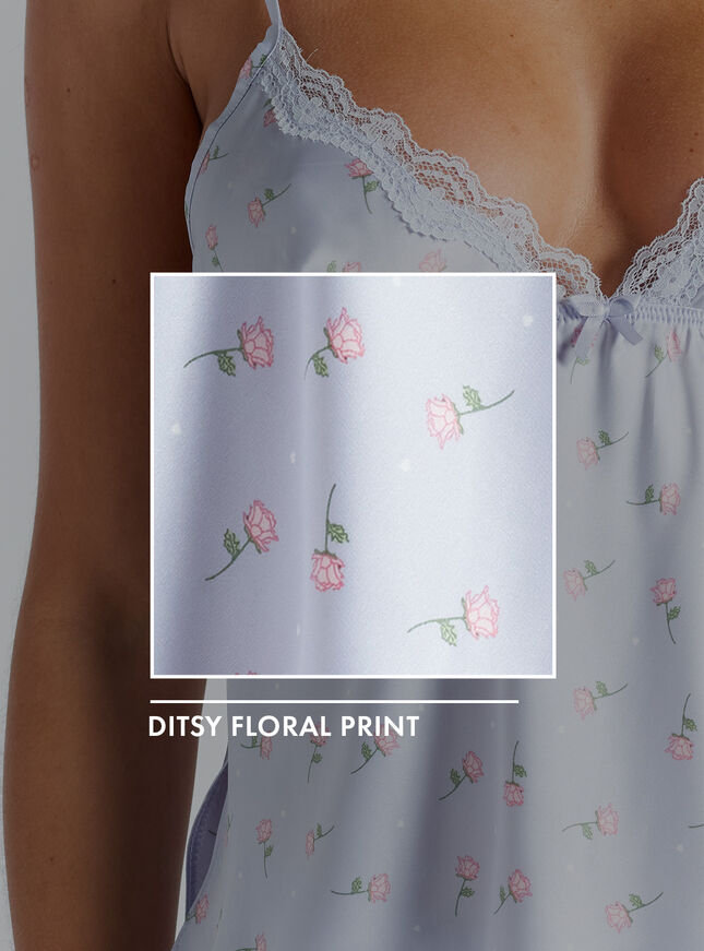 Kaya ditsy floral satin short pyjama set