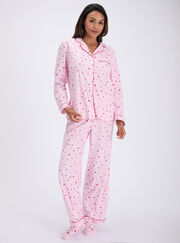 Ditsy heart fleece pyjamas in a bag