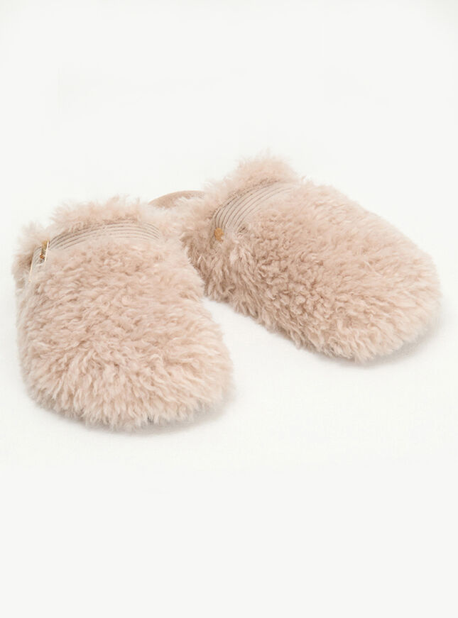 Teddy fleece clog mule slippers