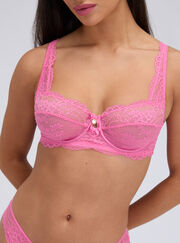 Poppy sheer lace balconette bra