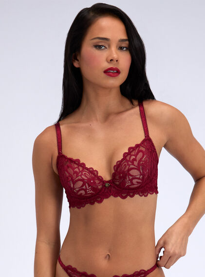 Heidi sheer lace plunge bra