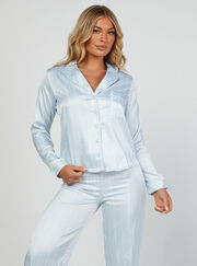 Stripe satin pyjama set