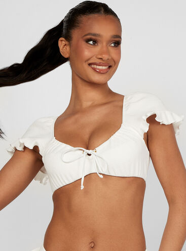 Sofia frill sleeve bikini top