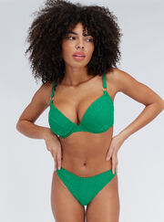 Jamaica broderie plunge bikini top