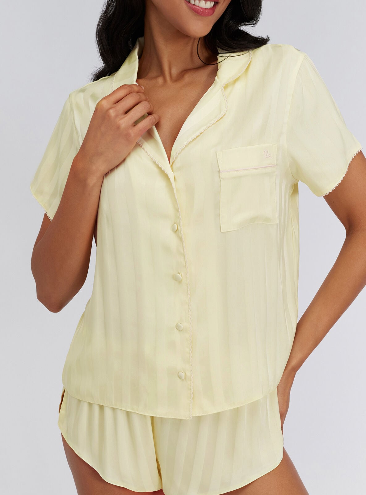 Striped Satin Short Pyjama Set | Boux Avenue