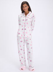 Multi bows fleece pyjamas in a bag