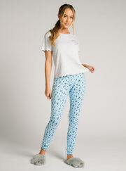 Weekend cotton tee and leggings pyjama set