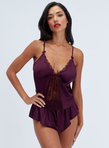 Celeste lace & satin cami set