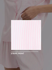 Striped oversized satin short pyjama set