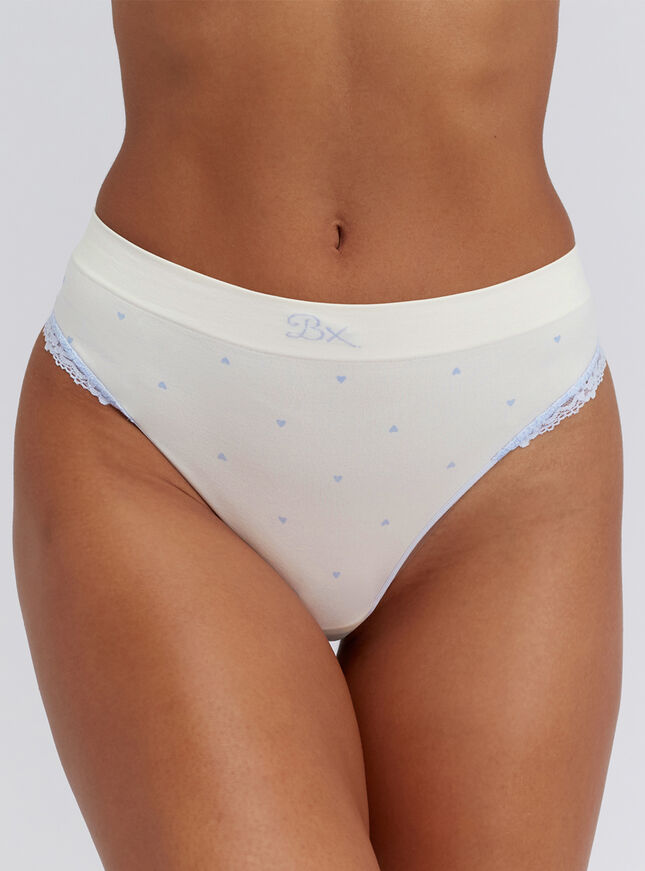 Heart lace seamless thong
