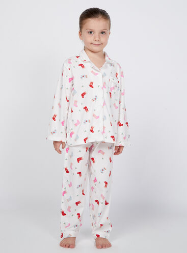 Kid's stocking fleece pyjamas in a bag