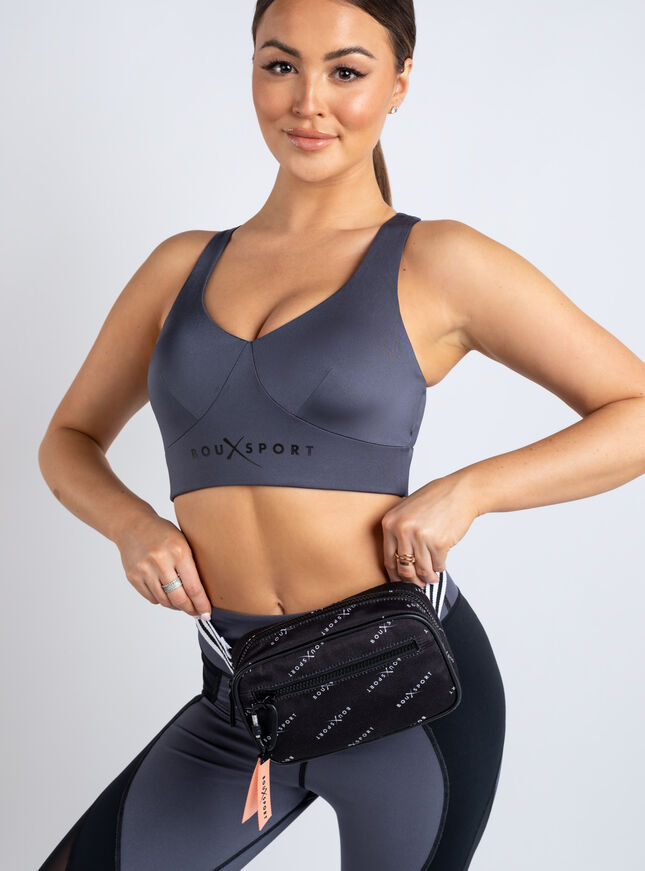 Boux Sport print stripe bum bag