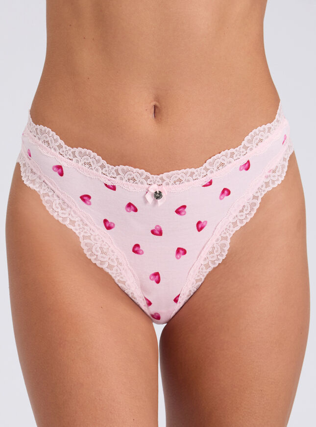 Tatiana heart print thong