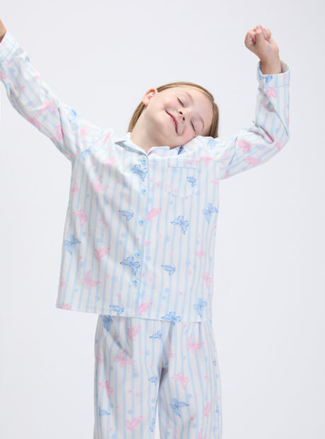 Kids' butterfly fleece pyjamas in a bag