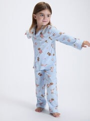Kids' sausage dog & friends fleece pyjamas in a bag