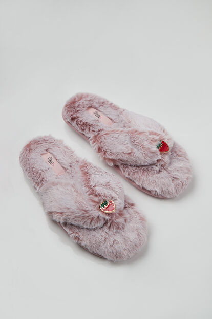 Strawberry flip flop slippers
