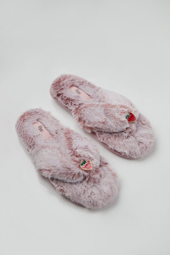 Strawberry flip flop slippers