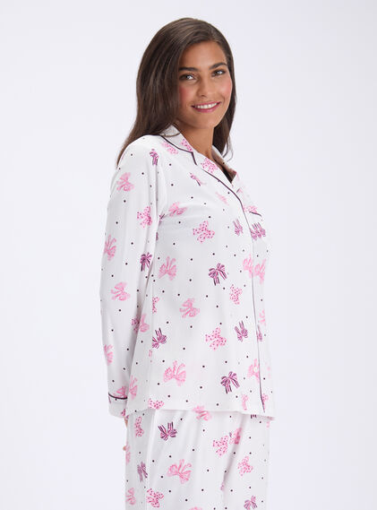 Multi bows fleece pyjamas in a bag