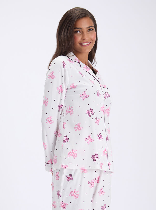 Multi bows fleece pyjamas in a bag