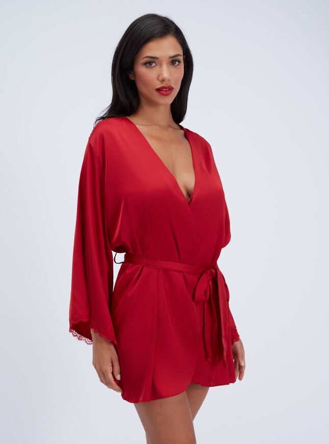 Kaya satin short robe