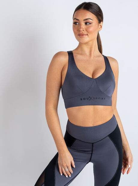 Boux Sport high shine padded crop