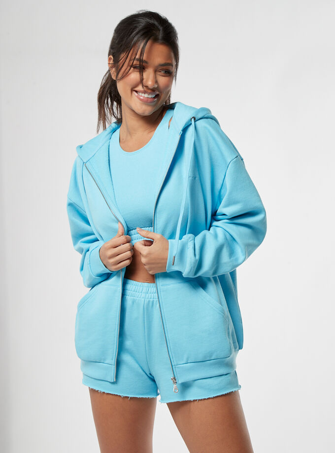 Boux lounge zip-through hoodie | Aqua | Boux Avenue UK