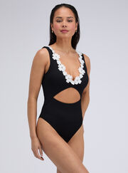 Mykonos ribbed flower swimsuit