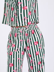 Present stripe fleece pyjamas in a bag