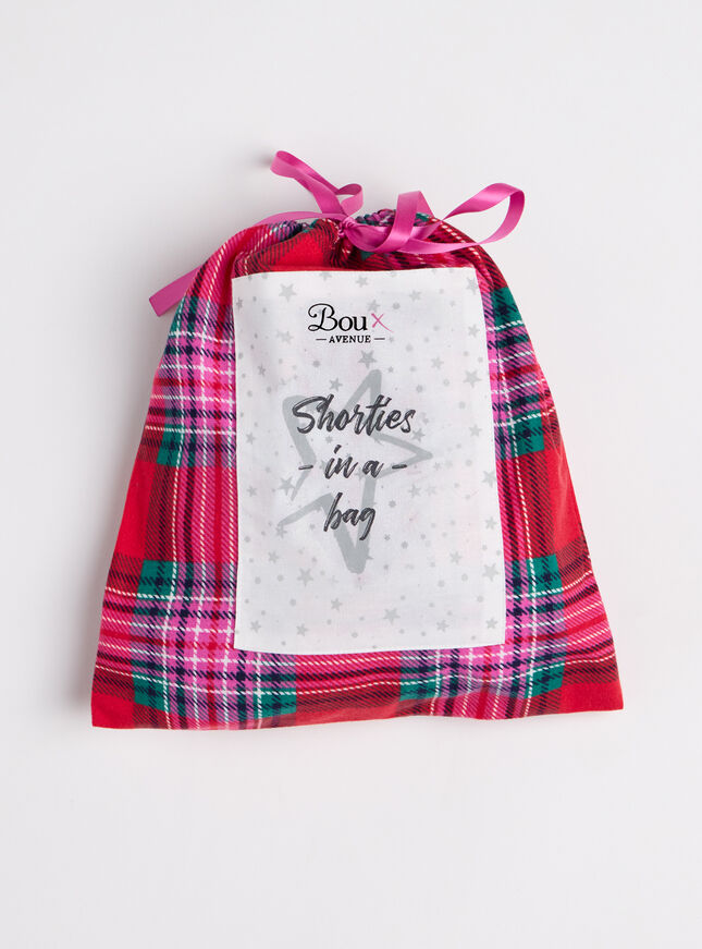 Check fleece short pyjamas in a bag